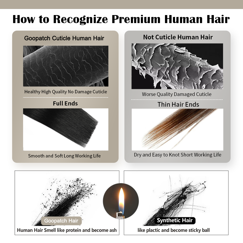 Goopatch Seamless Injected Hand-Tied Invisible Tape In Hair Extension -- 100% VIRGIN HUMAN HAIR(10-piece)