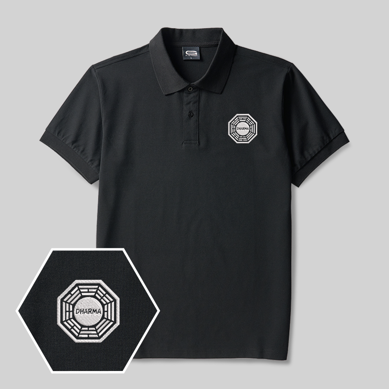Dharma Initiative Geek Embroidered Polo Shirt