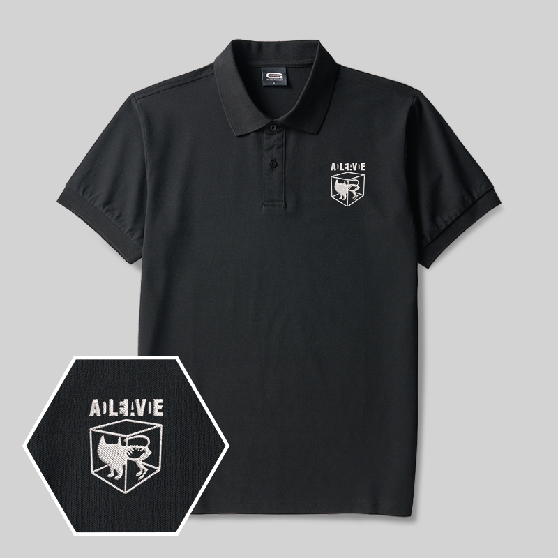 Schr?dinger's Cat ADLEIAVDE Geek Embroidered Polo Shirt
