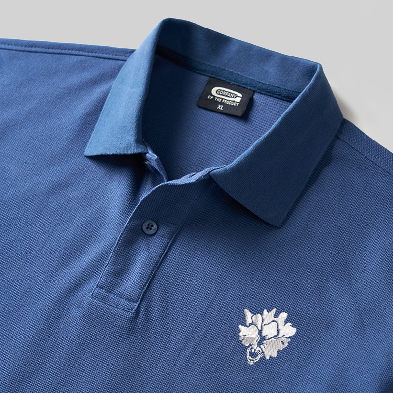 Clicker Emblem Geek Embroidered Polo Shirt
