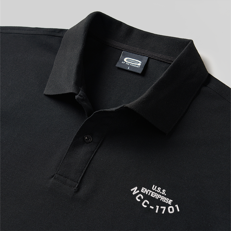 Scifi Spacecraft Geek Embroidered Polo Shirt