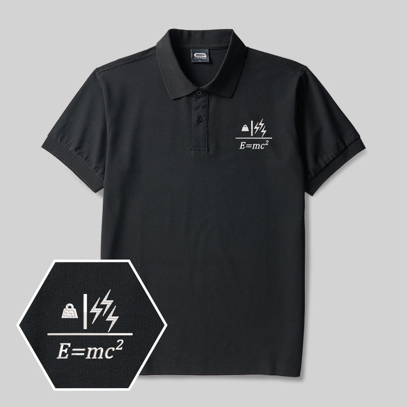 Mass to Energy Geek Embroidered Polo Shirt