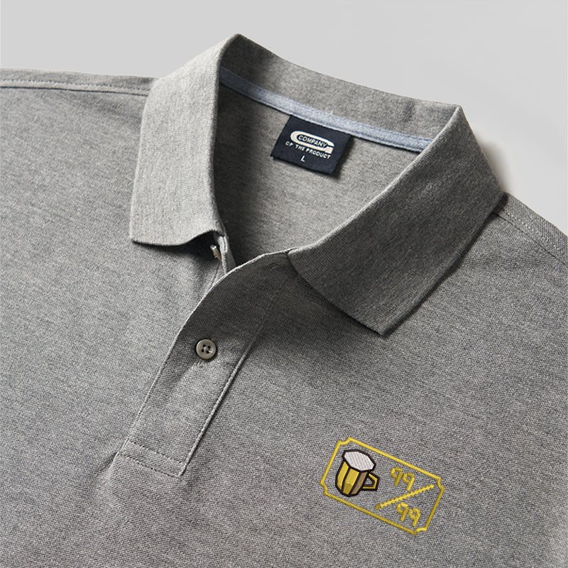 Personalized Pixel Skill 3 Geek Embroidered Polo Shirt