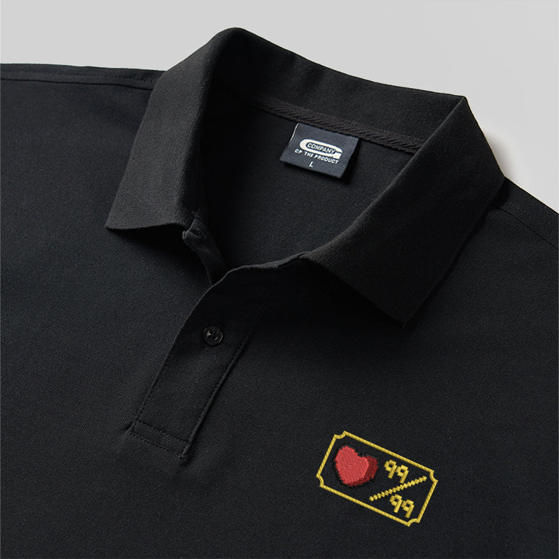 Personalized Pixel Skill 4 Geek Embroidered Polo Shirt