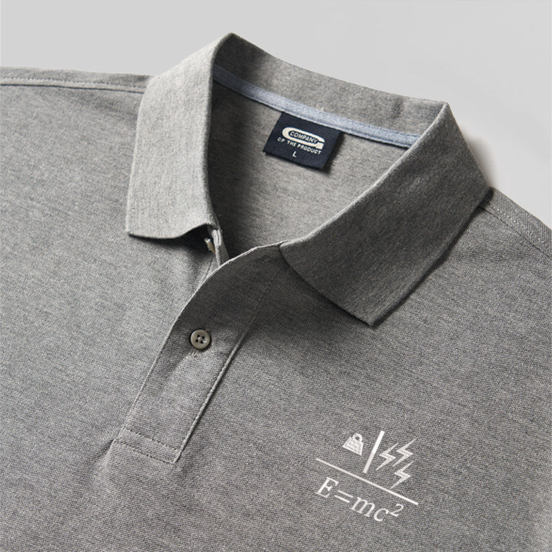 Mass to Energy Geek Embroidered Polo Shirt