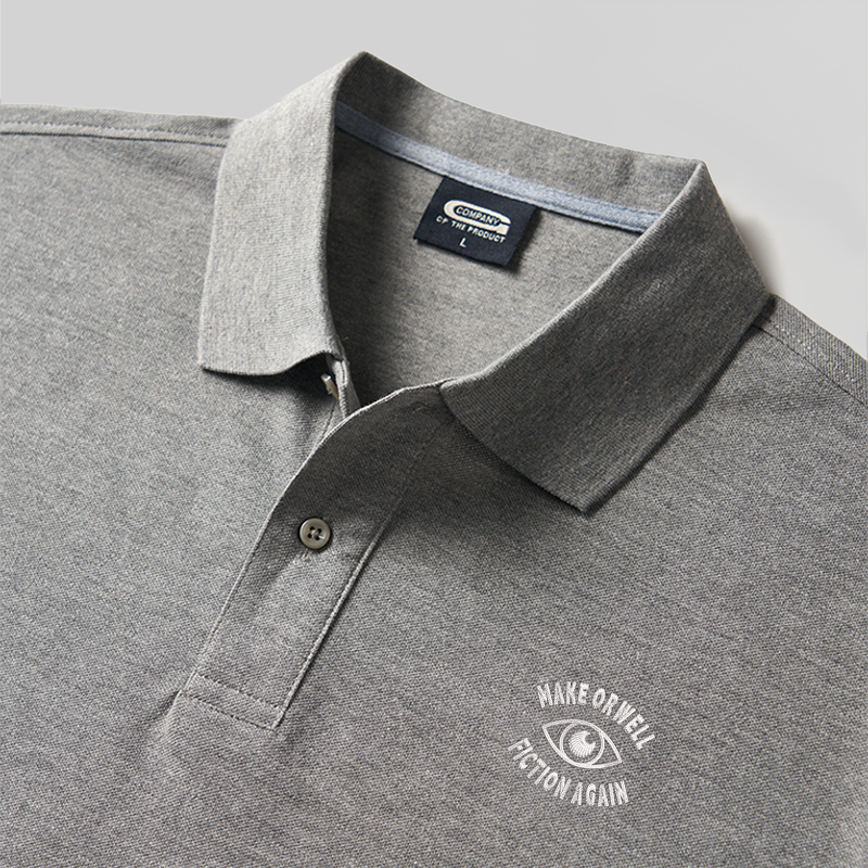 Make Orwell Fiction Again Geek Embroidered Polo Shirt