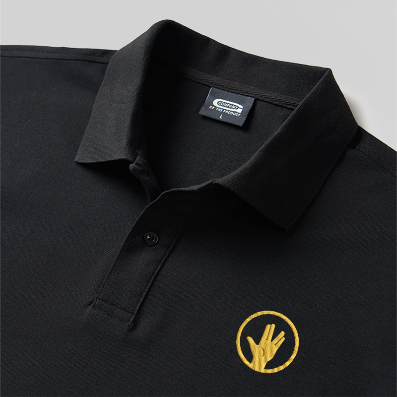 Peace & Approval Geek Embroidered Polo Shirt